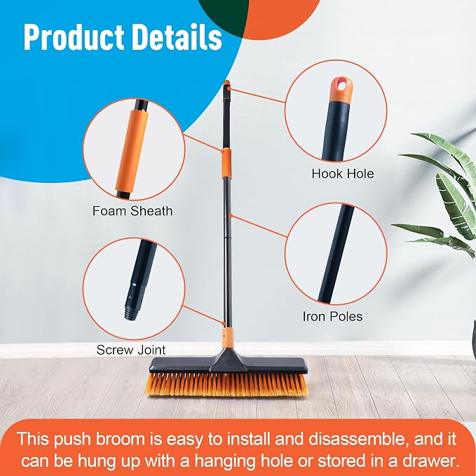 18" Push Broom Outdoor for Floor Cleaning - Image 6