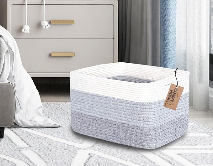 COMFY-HOMI 3PACK Cotton Rope Woven Basket - Image 4