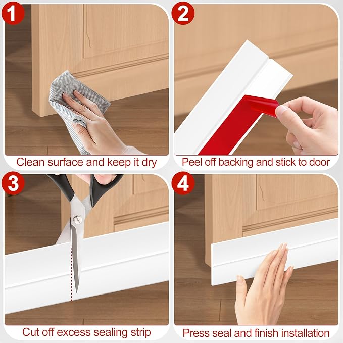 MYFAMIREA Door Weather Stripping 2IN x 20FT Door Draft Stopper Seal Tape - Image 5