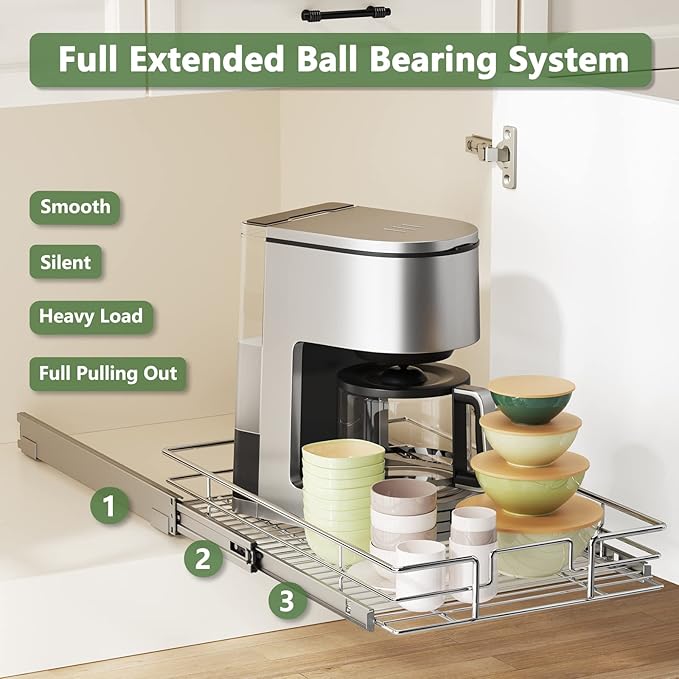 LOVMOR Pull Out Cabinet Organizer 17" W x 21" D, Kitchen Cabinet Pull Out - Image 2