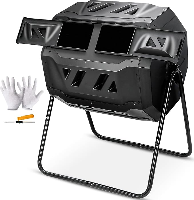Nova Microdermabrasion 43 Gallon Compost Tumbler Bin Composter Dual Chamber BPA by NovaMicrodermabrasion