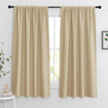 RYB HOME Curtains for Bedroom 63 inches Long, W 34 x L 63, Biscotti Beige by RYBHOME