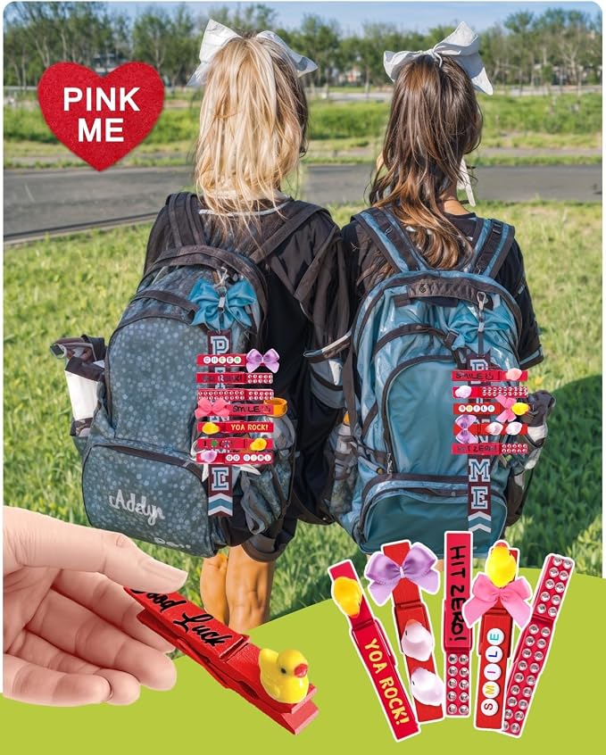 Cheer Pins for Backpack Cheer Stuff Kit 70 Red Colored Clothes Pins - Image 8