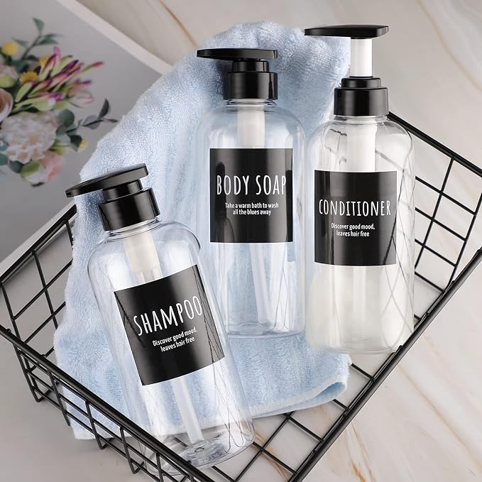 Segbeauty 3pcs Refillable Shower Bottles, 500ml Each - Image 4