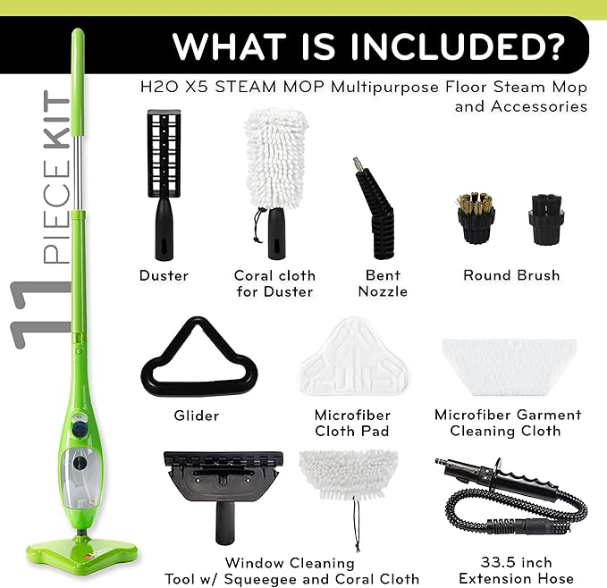 H2O X5 5-in-1 Multi-Purpose Steam Mop, Handheld Steam Cleaner, Adjustable Height - Image 2