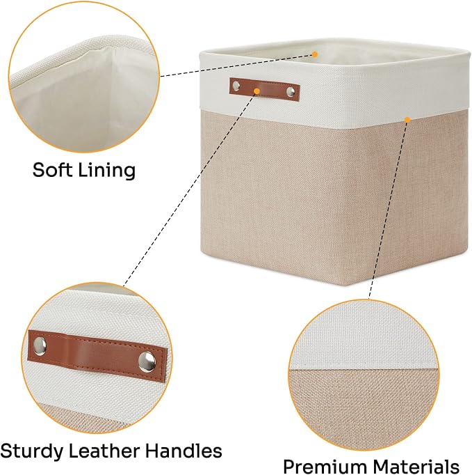 DULLEMELO Fabric Storage Cubes, 13 inch Cube Stroage Bins - Image 4