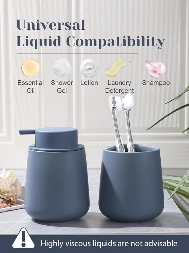 INGOFIN Ceramic Lotion Dispenser - 12oz Refillable Liquid Hand Soap Dispenser - Image 6