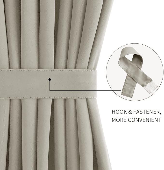 DWCN French Door Curtains – Rod Pocket Thermal Blackout Curtain - Image 2