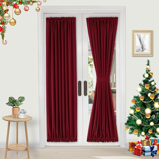 DWCN French Door Curtains – Rod Pocket Thermal Blackout Curtain by DWCN