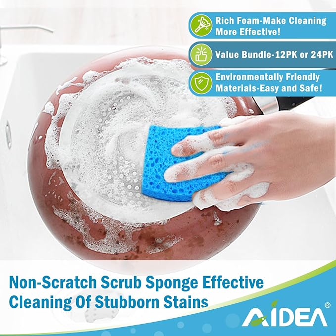 AIDEA Sponges Kitchen, Non Scratch Scrub Sponge, Sponges - Image 5