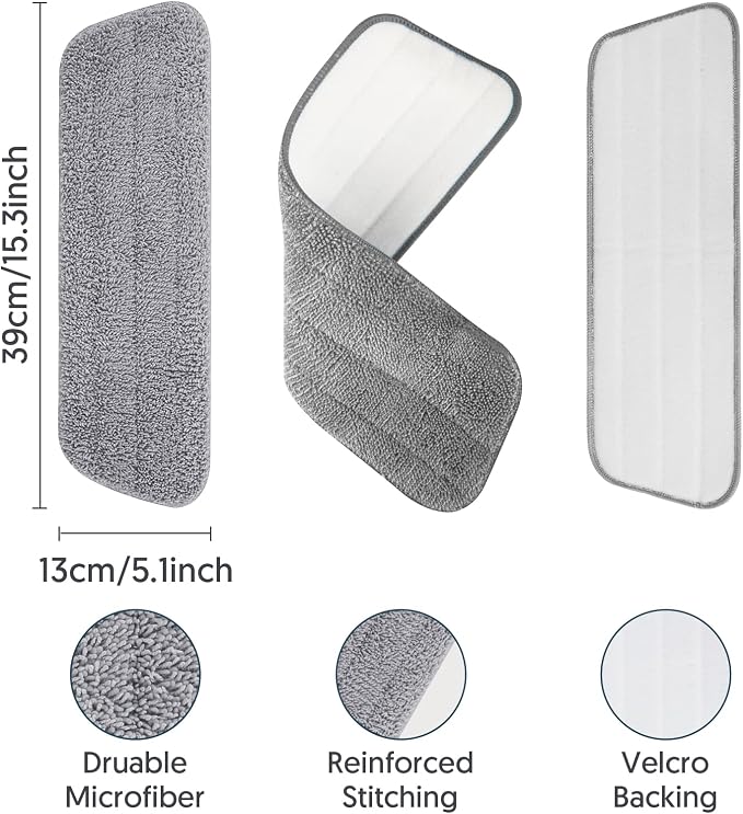 7 Count Reusable Mop Pads for Swiffer PowerMop -MEXERRIS Microfiber Wet Mops - Image 3