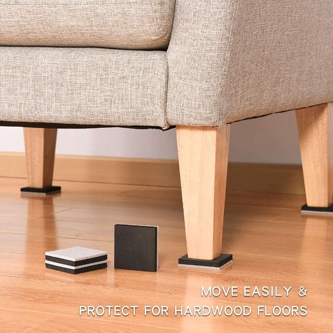 Ezprotekt 2.5" Square Felt Furniture Movers Sliders - Image 6