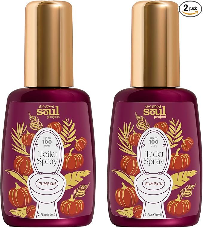Toilet Spray, Pumpkin Scent, Travel Essentials, 4 Fl.Oz, Bathroom Odor by THEGOODSOULPROJECT