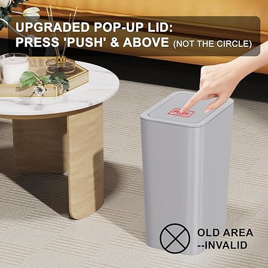 N. NETDOT 3 Pack 10L / 2.6 Gallon Small Trash Can - Image 5