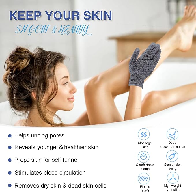 Yiclick Heavy Exfoliating Gloves, Exfoliating Body Scrubber - Image 3
