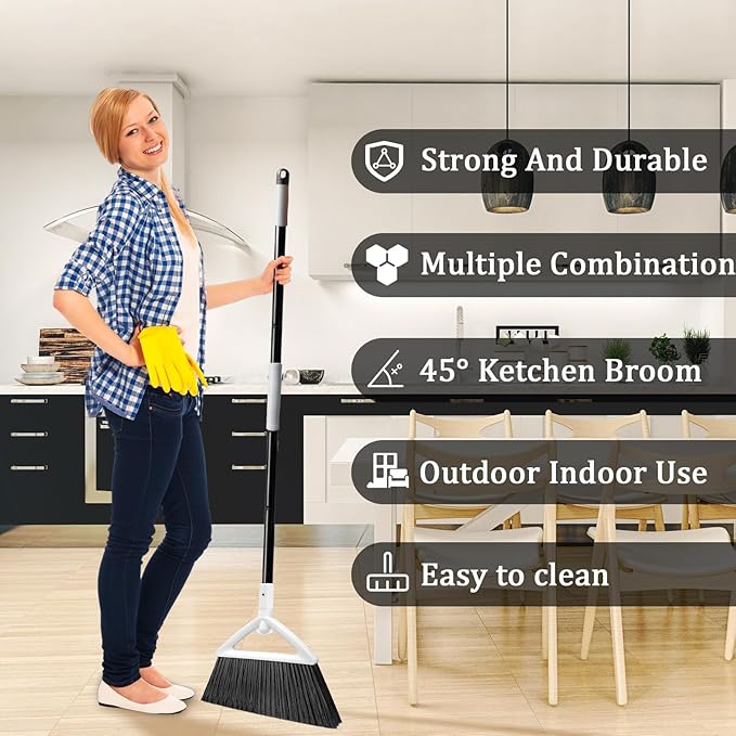 4 Pack Outdoor Indoor Broom, Brooms - Image 8