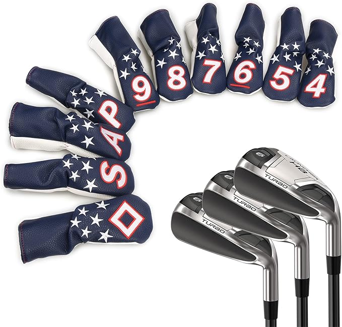 Blue and White Stars Hybrid Iron Head Covers - Image 5