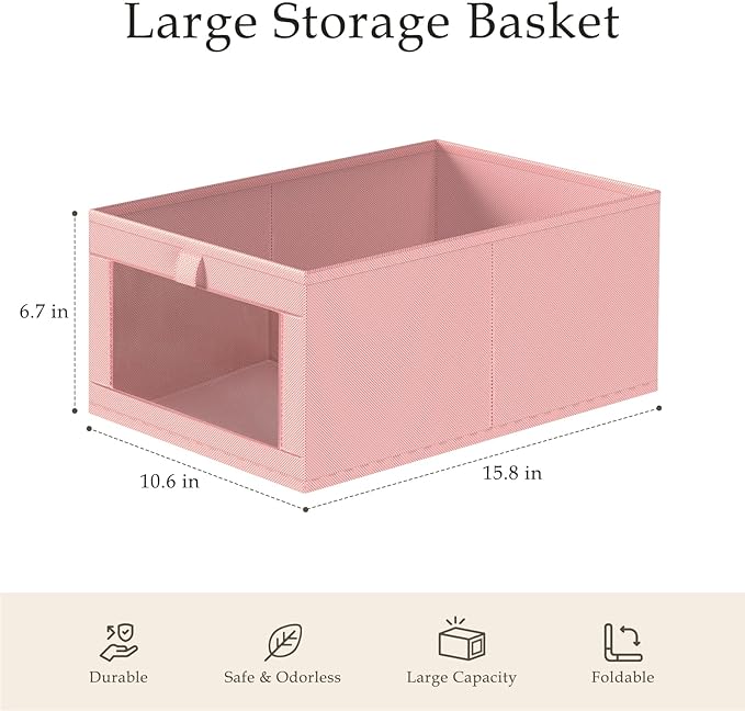 Criusia 4 Pack Linen Closet Organizers and Storage, Closet organizer Large - Image 3