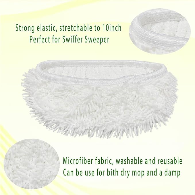 Reusable Microfiber Mop Pads Washable Wet Pads Compatible - Image 3
