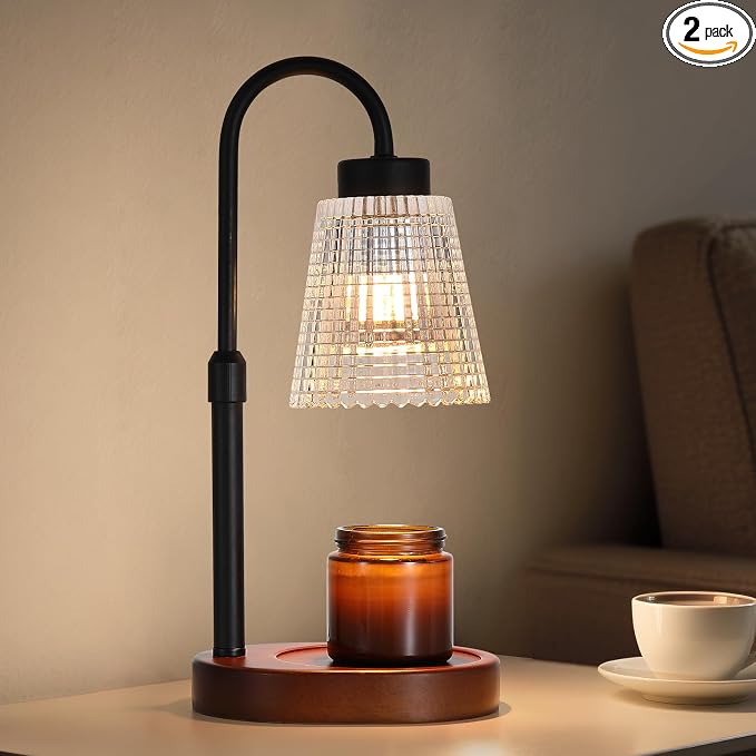 Black Candle Warmer Lamp WithTimer and Dimmer, Fragrance Electric Wax Melt by MEIXISUE