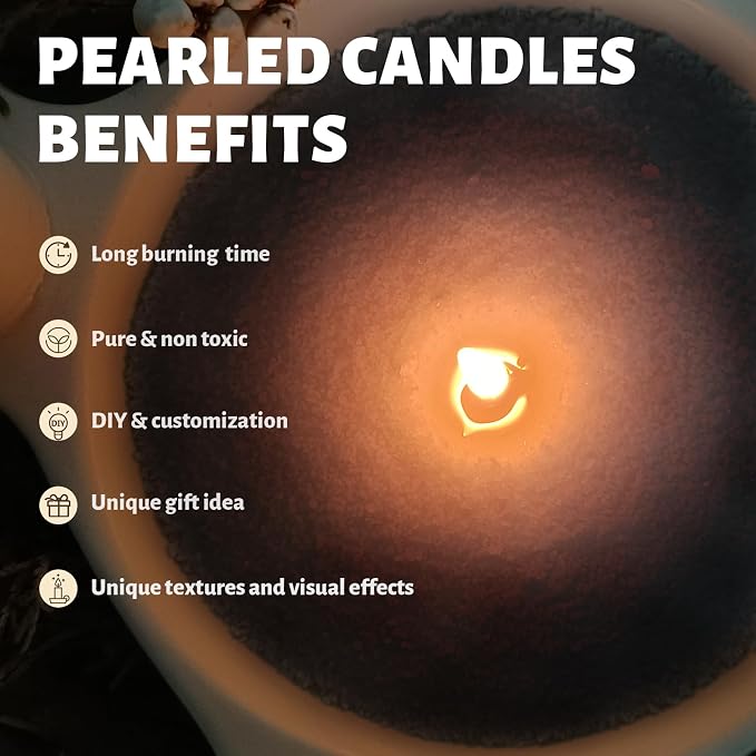 Unscented Brown Pearled Candle 18oz Luxury Sand Candle Granulated Wax - Image 3