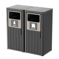Outdoor Double Barrel Trash Can, Waterproof Resin Garbage Can by OutdoorLivingPerfected