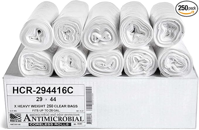 Aluf Plastics High Density Trash Bags, 26 Gallon, 16 Micron, by AlufPlastics