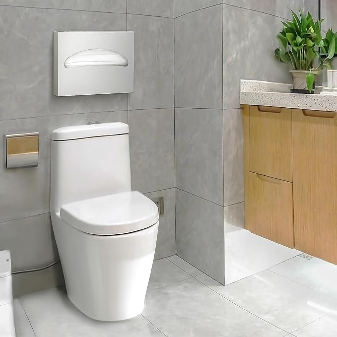 2 Packs Toilet Seat Cover Dispenser Wall Mounted SUS 304 Stainless Steel Brushed - Image 7
