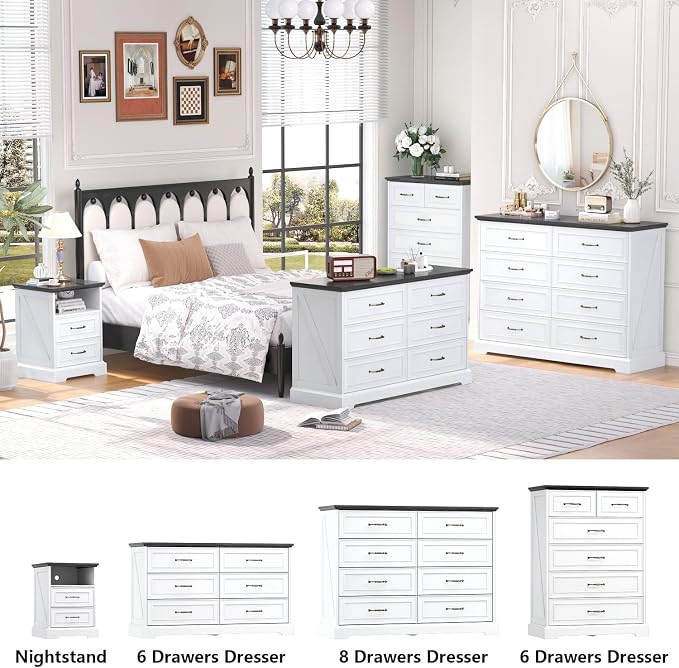 6 Drawer Dresser for Bedroom, Rustic Farmhouse Dresser - Image 5