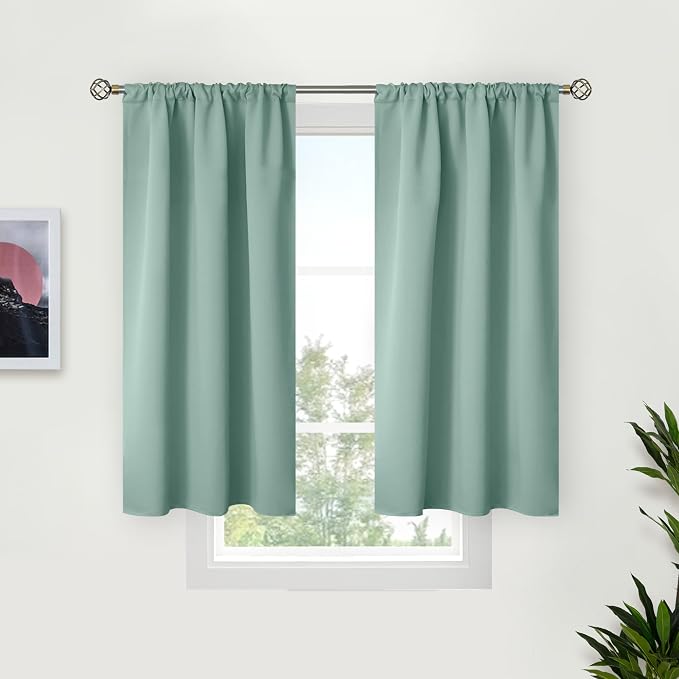 BGment Sage Green Blackout Curtains 45 Inches Long by BGment