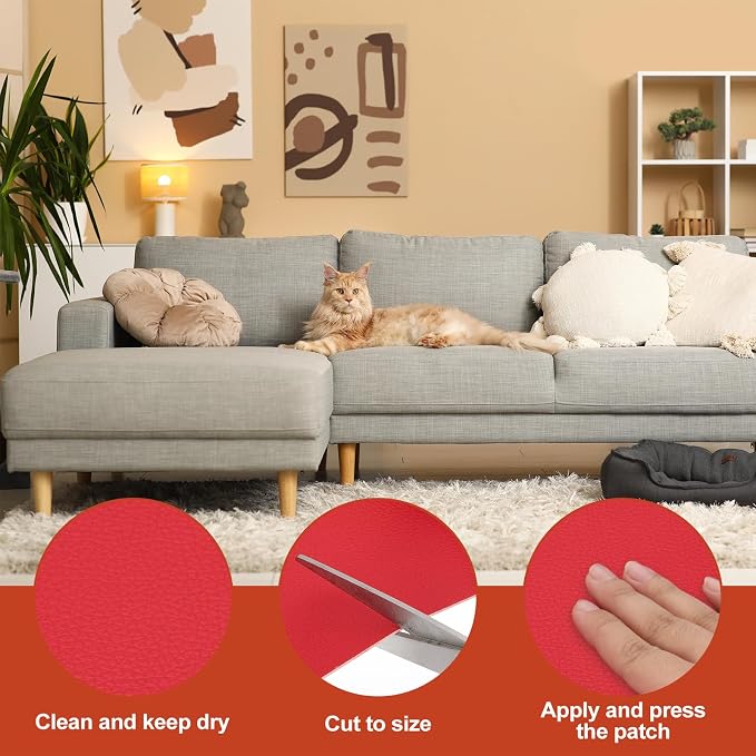 PATIKIL Leather Patches Tape for Furniture, 3.2 x 61 Inch Self Adhesive Vinyl - Image 3
