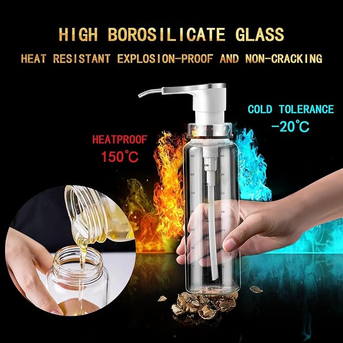 Sauce Pump Dispensers, Coffee Syrup Dispenser, 17oz Glass Bottle - Image 5