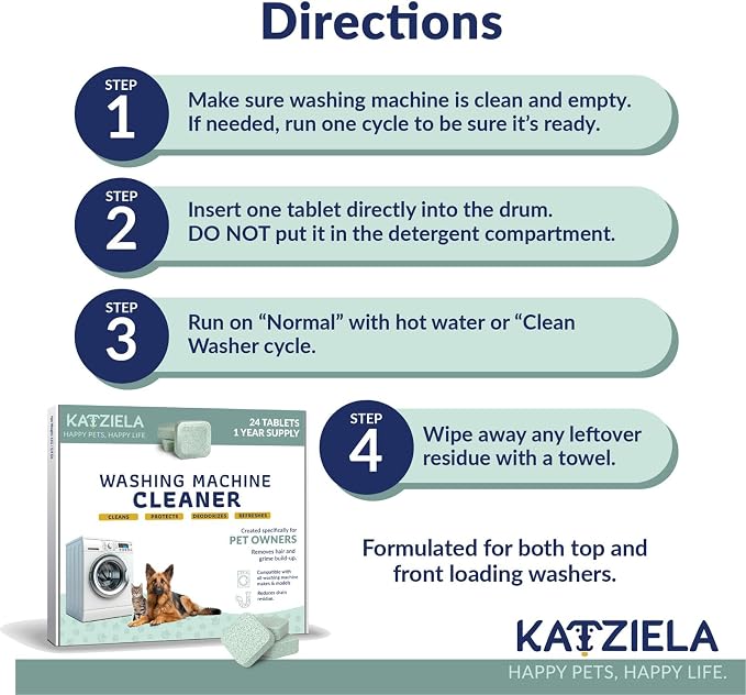 Katziela Washing Machine Cleaner Tablets – 24 Pack – Formulated - Image 5