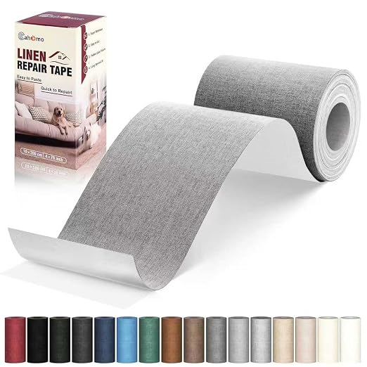 Linen Repair Tape 4x79 inch, Self Adhesive Fabric Patches, Linen Patch Tape Kit by Cahomo