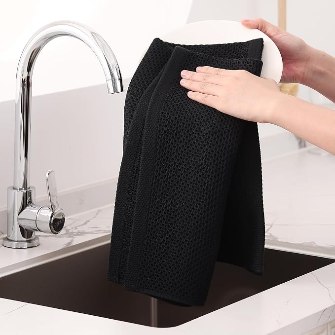 Homaxy 100% Cotton Oversized Waffle Weave Kitchen Dish Towels, Ultra Soft - Image 4