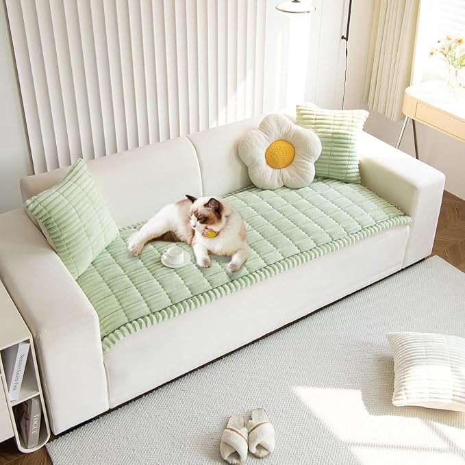 OTOB Couch Cover for Dogs Washable, Non Slip Plush Sofa Covers for 3 Cushion - Image 9