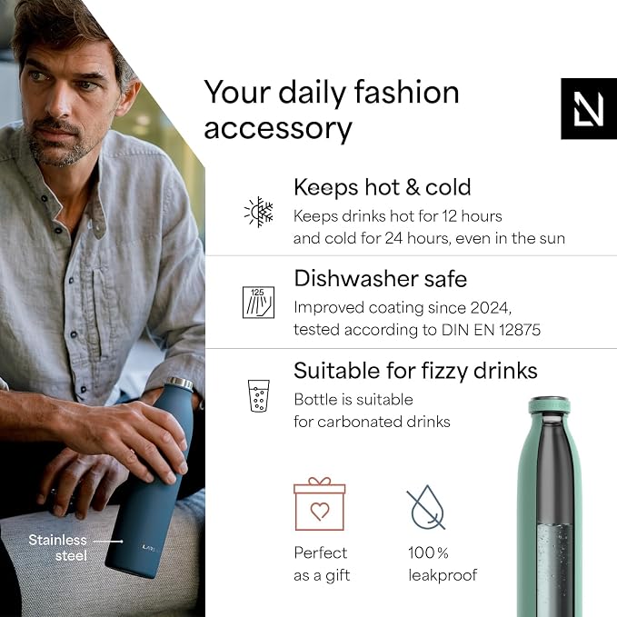 LARS NYSØM Stainless Steel Insulated Water Bottle 12oz 17oz 25oz 34oz 51oz | - Image 2