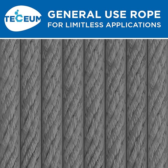 TECEUM Cotton Rope 3/16” – 50 FT – Strong All-Purpose Braided Rope – Natural - Image 9