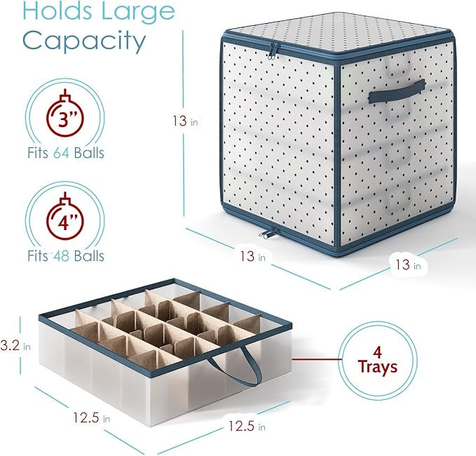 Hearth & Harbor Christmas Ornament Storage Box - Image 2