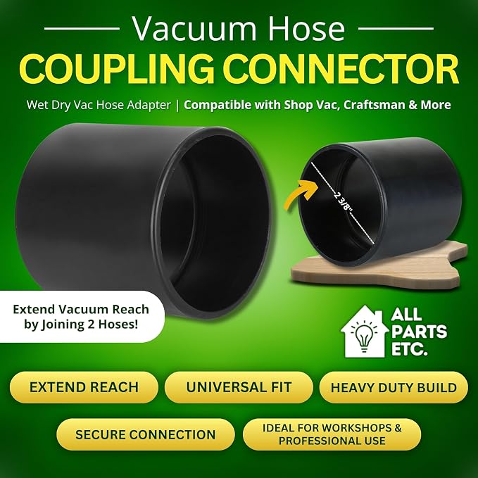 2.5" Vacuum Hose Coupling Connector – Wet Dry Vac Hose Adapter Compatible - Image 2