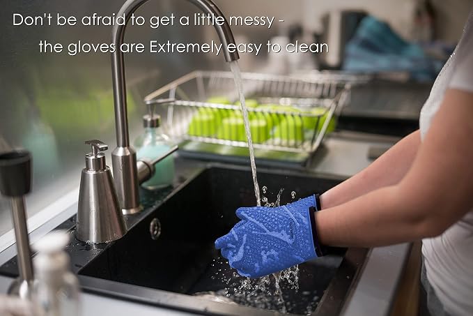 KITCHEN PERFECTION S Silicone Smoker Oven Gloves -Extreme Heat Resistant BBQ - Image 7
