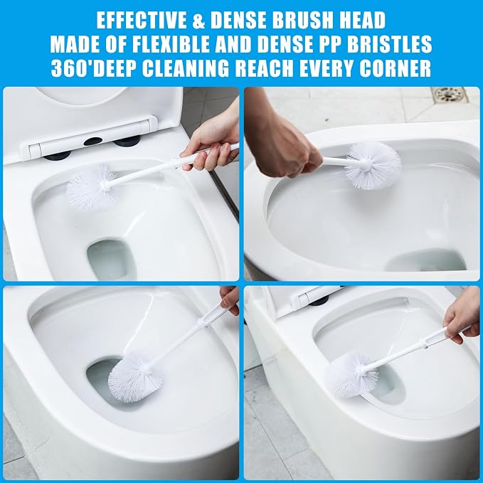 Mimorou 25 Pcs White Toilet Brush, Bathroom Toilet Bowl Brush, Soft Bristle - Image 4
