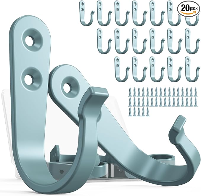 20PCS Heavy Duty Metal Wall Hooks, Coat Hooks by BREYDROK