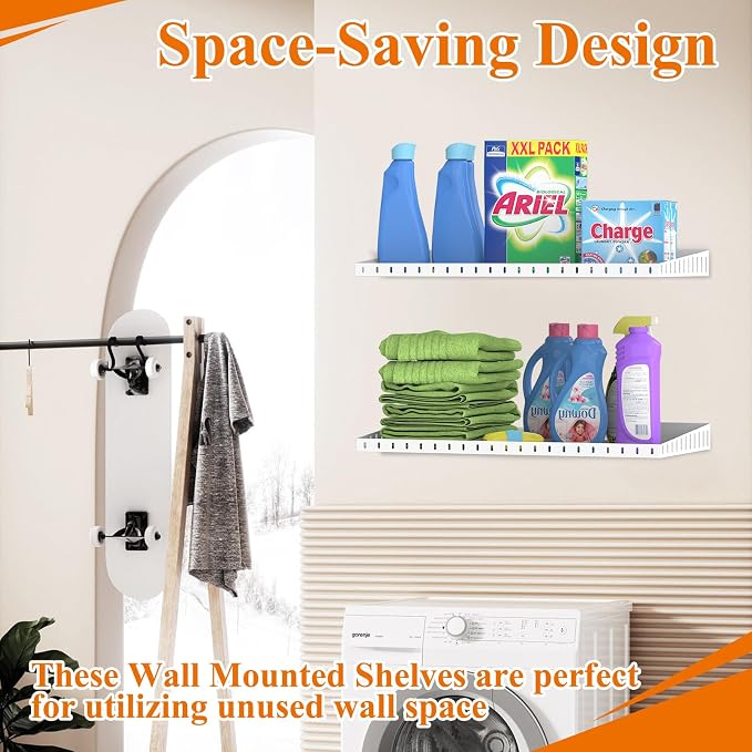 PEKGRIL 2 Pack Garage Wall Shelf, 1X2 Ft Heavy Duty Garage Shelving, - Image 6
