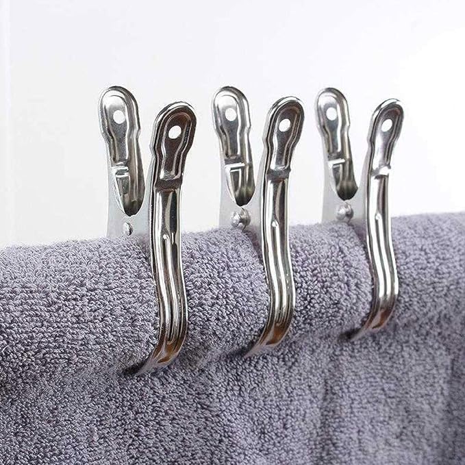 Metal ClothesPins, Row Cover Clips 20 Pack 3.5 Inch Stainless Steel Pool Towel - Image 5