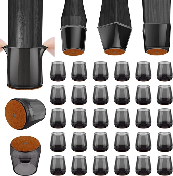 BALEINE 32 Pack Silicone Chair Leg Floor Protectors, Stool Leg Protectors Cap by BALEINE