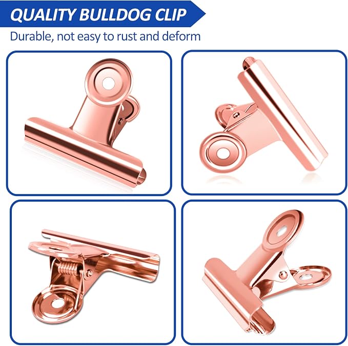 10 Pack Large Metal Hinge Clips 2.5 Inches Bull Hinge Paper Clips Bulldog Clips - Image 5
