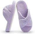 Chantomoo Slippers for Women Memory Foam House Bedroom Corduroy Bow Crossbands by Chantomoo