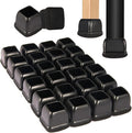 Square Chair Leg Floor Protectors Medium 24Pcs, Silicone Chair Leg Protectors by YTEACIUL