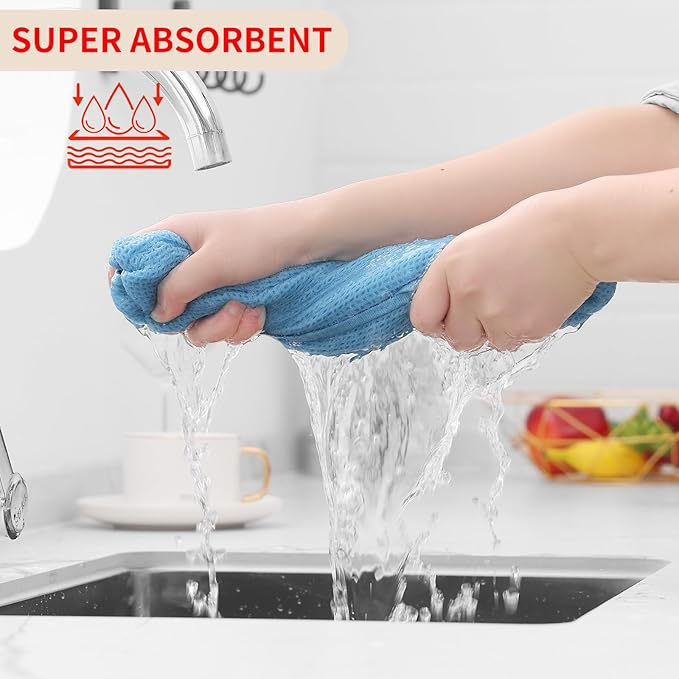 Homaxy 100% Cotton Waffle Weave Kitchen Dish Cloths, Ultra Soft Absorbent Quick - Image 3